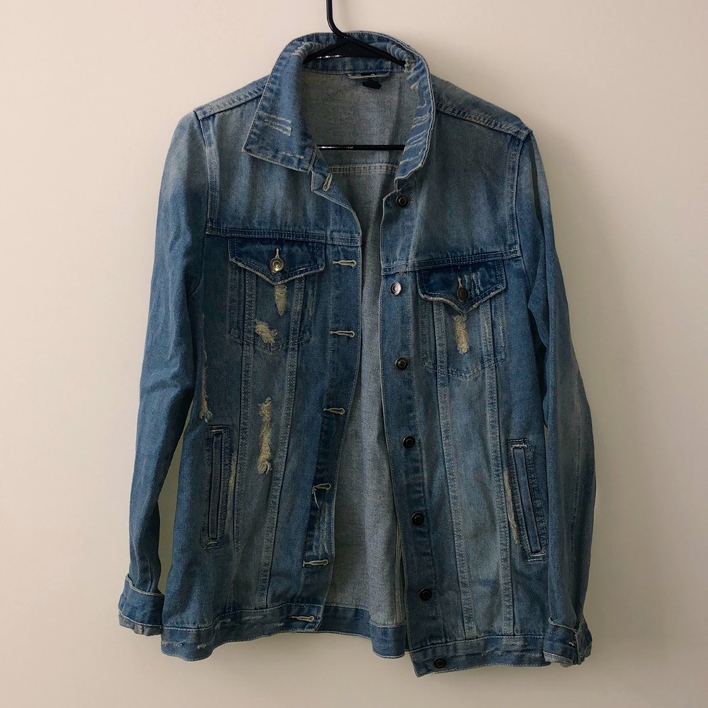 Medium Oversized Ripped Jean Jacket